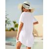 image:imageEkouaer Swimsuit Cover Ups for Women Lace Crochet VNeck Bikini Beach Coverups Dress for Swimwear Bathing Suit00white