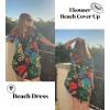 image:imageEkouaer Swimsuit Cover Ups for Women Lace Crochet VNeck Bikini Beach Coverups Dress for Swimwear Bathing Suit01black Leaf