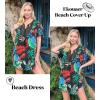 image:imageEkouaer Swimsuit Cover Ups for Women Lace Crochet VNeck Bikini Beach Coverups Dress for Swimwear Bathing Suit01black Leaf