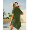 image:imageEkouaer Swimsuit Cover Ups for Women Lace Crochet VNeck Bikini Beach Coverups Dress for Swimwear Bathing SuitArmy Green
