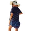 image:imageEkouaer Swimsuit Cover Ups for Women Lace Crochet VNeck Bikini Beach Coverups Dress for Swimwear Bathing SuitBlack Boho Print