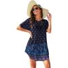 image:imageEkouaer Swimsuit Cover Ups for Women Lace Crochet VNeck Bikini Beach Coverups Dress for Swimwear Bathing SuitBlack Boho Print