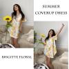 image:imageEkouaer Swimsuit Cover Ups for Women Lace Crochet VNeck Bikini Beach Coverups Dress for Swimwear Bathing SuitBrigitte Floral