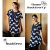 image:imageEkouaer Swimsuit Cover Ups for Women Lace Crochet VNeck Bikini Beach Coverups Dress for Swimwear Bathing SuitDark Blue Floral Print
