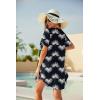 image:imageEkouaer Swimsuit Cover Ups for Women Lace Crochet VNeck Bikini Beach Coverups Dress for Swimwear Bathing SuitDark Blue Floral Print