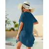 image:imageEkouaer Swimsuit Cover Ups for Women Lace Crochet VNeck Bikini Beach Coverups Dress for Swimwear Bathing SuitDeep Blue