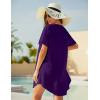 image:imageEkouaer Swimsuit Cover Ups for Women Lace Crochet VNeck Bikini Beach Coverups Dress for Swimwear Bathing SuitDeep Purple