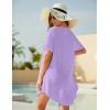 image:imageEkouaer Swimsuit Cover Ups for Women Lace Crochet VNeck Bikini Beach Coverups Dress for Swimwear Bathing SuitLilac
