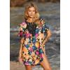 image:imageEkouaer Swimsuit Cover Ups for Women Lace Crochet VNeck Bikini Beach Coverups Dress for Swimwear Bathing SuitLove Swirl Print