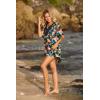 image:imageEkouaer Swimsuit Cover Ups for Women Lace Crochet VNeck Bikini Beach Coverups Dress for Swimwear Bathing SuitPlumeria Print