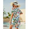 image:imageEkouaer Swimsuit Cover Ups for Women Lace Crochet VNeck Bikini Beach Coverups Dress for Swimwear Bathing SuitRetro Tropics