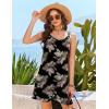 image:imageEkouaer Swimsuit Coverup for Women Sleeveless Bathing Suit Cover Up 2026 Twisted Tank Beach Summer Dress Aline SundressBlack Hawaii Leaf