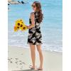 image:imageEkouaer Swimsuit Coverup for Women Sleeveless Bathing Suit Cover Up 2026 Twisted Tank Beach Summer Dress Aline SundressBlack Hawaii Leaf