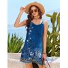 image:imageEkouaer Swimsuit Coverup for Women Sleeveless Bathing Suit Cover Up 2026 Twisted Tank Beach Summer Dress Aline SundressBlue Ethnic Floral
