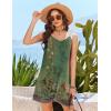 image:imageEkouaer Swimsuit Coverup for Women Sleeveless Bathing Suit Cover Up 2026 Twisted Tank Beach Summer Dress Aline SundressGreen Ethnic Floral