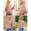 image:imageEkouaer Women 3 Packs Nursing Shirts Long Sleeve Breastfeeding Tops Round Neck Postpartum Clothes Double Layer Maternity TeeBlack  Army Green  Dirty Pink