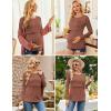 image:imageEkouaer Women 3 Packs Nursing Shirts Long Sleeve Breastfeeding Tops Round Neck Postpartum Clothes Double Layer Maternity TeeBlack  Dirty Pink  Deep Brown