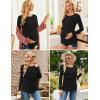 image:imageEkouaer Women 3 Packs Nursing Shirts Long Sleeve Breastfeeding Tops Round Neck Postpartum Clothes Double Layer Maternity TeeBlack  Lake Green  Blue Green