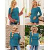 image:imageEkouaer Women 3 Packs Nursing Shirts Long Sleeve Breastfeeding Tops Round Neck Postpartum Clothes Double Layer Maternity TeeBlack  Lake Green  Blue Green