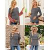 image:imageEkouaer Women 3 Packs Nursing Shirts Long Sleeve Breastfeeding Tops Round Neck Postpartum Clothes Double Layer Maternity TeeBlack  Medium Gray  Dark Grey