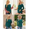image:imageEkouaer Women 3 Packs Nursing Shirts Long Sleeve Breastfeeding Tops Round Neck Postpartum Clothes Double Layer Maternity TeeBlackLight GreyLake Green