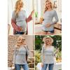 image:imageEkouaer Women 3 Packs Nursing Shirts Long Sleeve Breastfeeding Tops Round Neck Postpartum Clothes Double Layer Maternity TeeBlackLight GreyLake Green