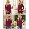 image:imageEkouaer Women 3 Packs Nursing Shirts Long Sleeve Breastfeeding Tops Round Neck Postpartum Clothes Double Layer Maternity TeeDark Grey  Dark Red  Caramel