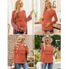 image:imageEkouaer Women 3 Packs Nursing Shirts Long Sleeve Breastfeeding Tops Round Neck Postpartum Clothes Double Layer Maternity TeeDark Grey  Dark Red  Caramel