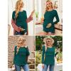image:imageEkouaer Women 3 Packs Nursing Shirts Long Sleeve Breastfeeding Tops Round Neck Postpartum Clothes Double Layer Maternity TeeLake Green  Black  Stripe Black  White