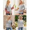 image:imageEkouaer Women 3 Packs Nursing Shirts Long Sleeve Breastfeeding Tops Round Neck Postpartum Clothes Double Layer Maternity TeeLight Grey  Black  Army Green