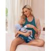 image:imageEkouaer Women Maternity Nursing Pajama Set Breastfeeding Double Layer Pregnancy Pjs Set Sleeveless Top amp Shorts with PocketsBfloral Green