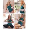image:imageEkouaer Women Maternity Nursing Pajama Set Breastfeeding Double Layer Pregnancy Pjs Set Sleeveless Top amp Shorts with PocketsBfloral Green