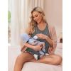 image:imageEkouaer Women Maternity Nursing Pajama Set Breastfeeding Double Layer Pregnancy Pjs Set Sleeveless Top amp Shorts with PocketsBflower Gray