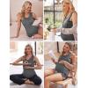 image:imageEkouaer Women Maternity Nursing Pajama Set Breastfeeding Double Layer Pregnancy Pjs Set Sleeveless Top amp Shorts with PocketsBflower Gray