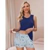 image:imageEkouaer Women Maternity Nursing Pajama Set Breastfeeding Double Layer Pregnancy Pjs Set Sleeveless Top amp Shorts with PocketsBluenavy Star