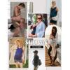 image:imageEkouaer Women Maternity Nursing Pajama Set Breastfeeding Double Layer Pregnancy Pjs Set Sleeveless Top amp Shorts with PocketsBluenavy Star