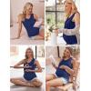 image:imageEkouaer Women Maternity Nursing Pajama Set Breastfeeding Double Layer Pregnancy Pjs Set Sleeveless Top amp Shorts with PocketsBluenavy Star