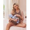 image:imageEkouaer Women Maternity Nursing Pajama Set Breastfeeding Double Layer Pregnancy Pjs Set Sleeveless Top amp Shorts with PocketsBrown