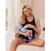 image:imageEkouaer Women Maternity Nursing Pajama Set Breastfeeding Double Layer Pregnancy Pjs Set Sleeveless Top amp Shorts with PocketsFloral Black
