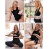 image:imageEkouaer Women Maternity Nursing Pajama Set Breastfeeding Double Layer Pregnancy Pjs Set Sleeveless Top amp Shorts with PocketsFloral Black
