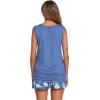 image:imageEkouaer Women Maternity Nursing Pajama Set Breastfeeding Double Layer Pregnancy Pjs Set Sleeveless Top amp Shorts with PocketsFloral Blue