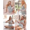 image:imageEkouaer Women Maternity Nursing Pajama Set Breastfeeding Double Layer Pregnancy Pjs Set Sleeveless Top amp Shorts with PocketsLight Grey Stripe
