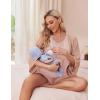 image:imageEkouaer Women Maternity Nursing Pajama Set Breastfeeding Double Layer Pregnancy Pjs Set Sleeveless Top amp Shorts with PocketsPink