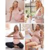 image:imageEkouaer Women Maternity Nursing Pajama Set Breastfeeding Double Layer Pregnancy Pjs Set Sleeveless Top amp Shorts with PocketsPink