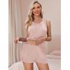 image:imageEkouaer Women Maternity Nursing Pajama Set Breastfeeding Double Layer Pregnancy Pjs Set Sleeveless Top amp Shorts with PocketsPink