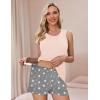 image:imageEkouaer Women Maternity Nursing Pajama Set Breastfeeding Double Layer Pregnancy Pjs Set Sleeveless Top amp Shorts with PocketsPinkgrey Star