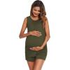 image:imageEkouaer Women Maternity Nursing Pajama Set Breastfeeding Double Layer Pregnancy Pjs Set Sleeveless Top amp Shorts with PocketsSarmy Green