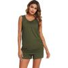 image:imageEkouaer Women Maternity Nursing Pajama Set Breastfeeding Double Layer Pregnancy Pjs Set Sleeveless Top amp Shorts with PocketsSarmy Green