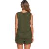 image:imageEkouaer Women Maternity Nursing Pajama Set Breastfeeding Double Layer Pregnancy Pjs Set Sleeveless Top amp Shorts with PocketsSarmy Green