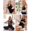 image:imageEkouaer Women Maternity Nursing Pajama Set Breastfeeding Double Layer Pregnancy Pjs Set Sleeveless Top amp Shorts with PocketsSblack
